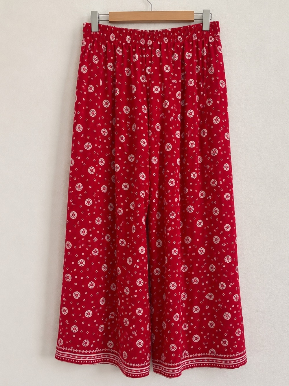 Vintage Country Suburbans 2 Piece Pant Set Red Bandana Print Wide Leg 10 ILGWU - Picture 6 of 13